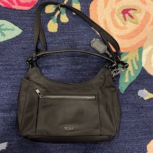 Tumi Voyageur Adelaide Hobo Crossbody Black Nylon Purse